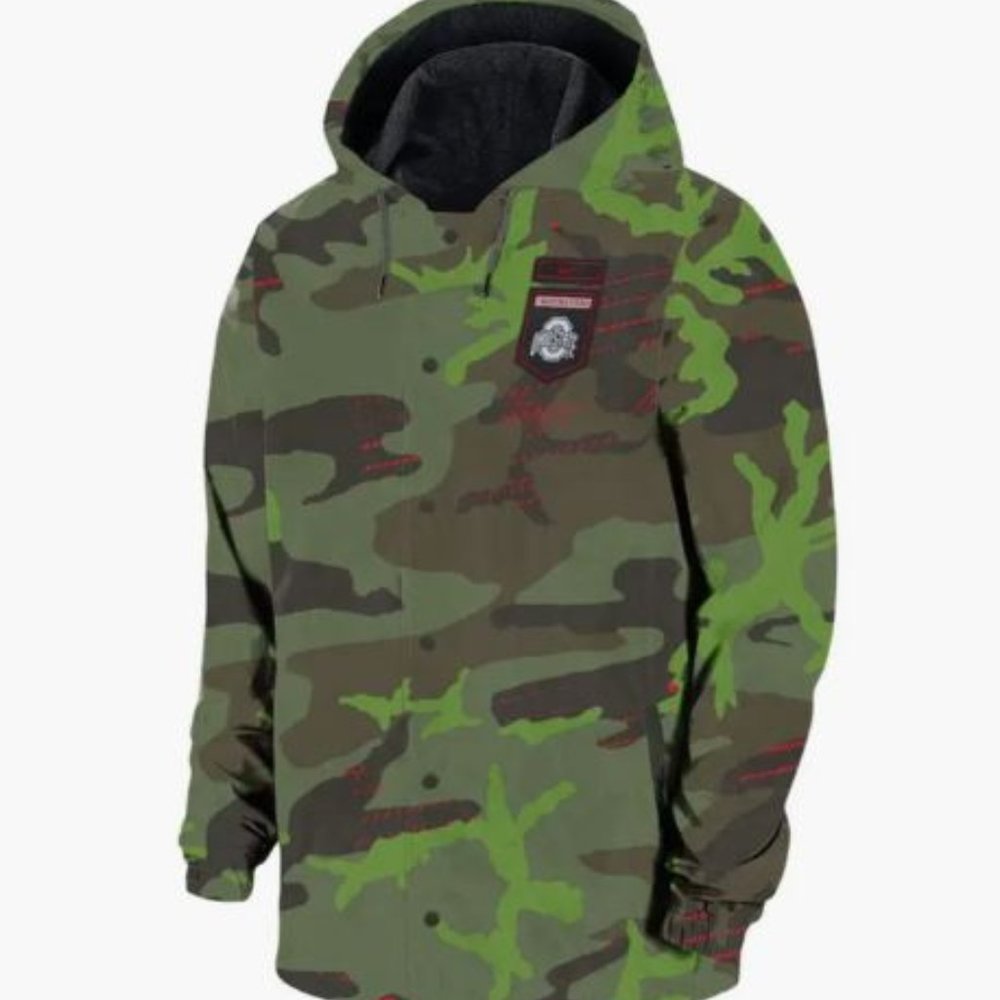 Nike Ohio State Buckeyes Camo Jacket Men Woven Lightweight